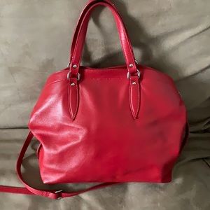 Pulicati red leather tote bag.